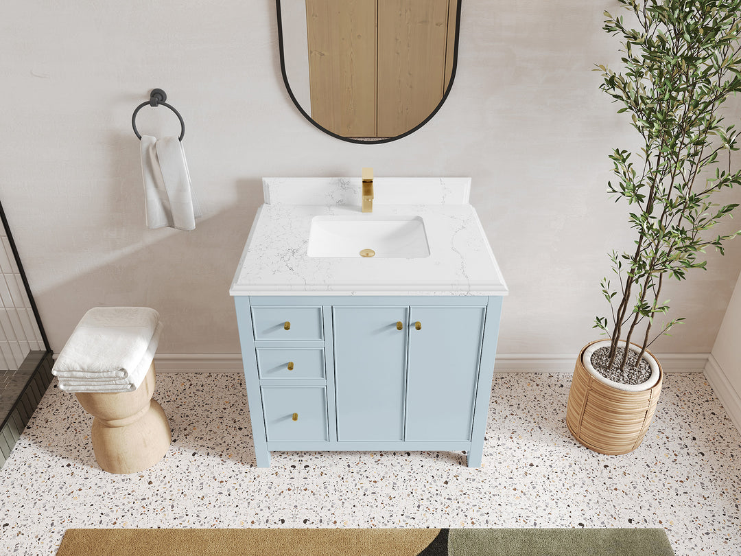 Chicago 36 in. W x 22 in. D Center Sink Bathroom Vanity