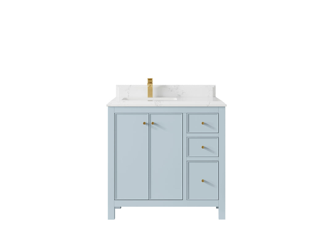Chicago 36 in. W x 22 in. D Left Offset Sink Bathroom Vanity