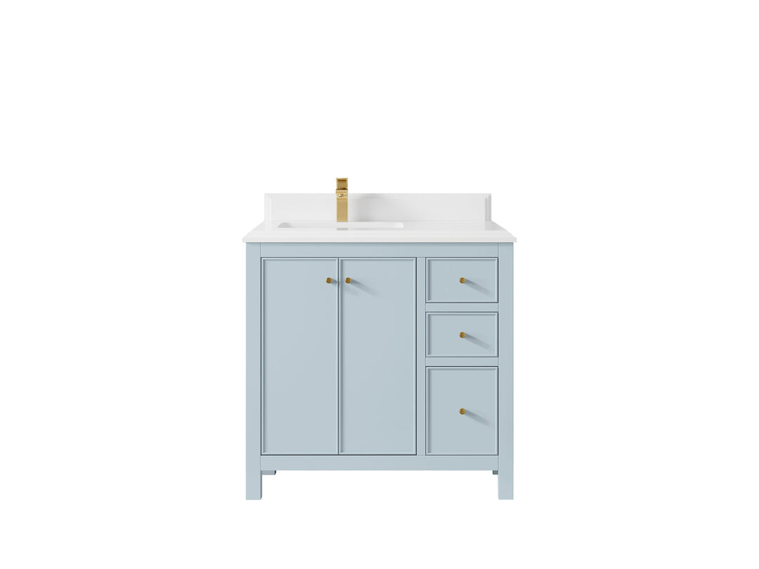 Chicago 36 in. W x 22 in. D Left Offset Sink Bathroom Vanity
