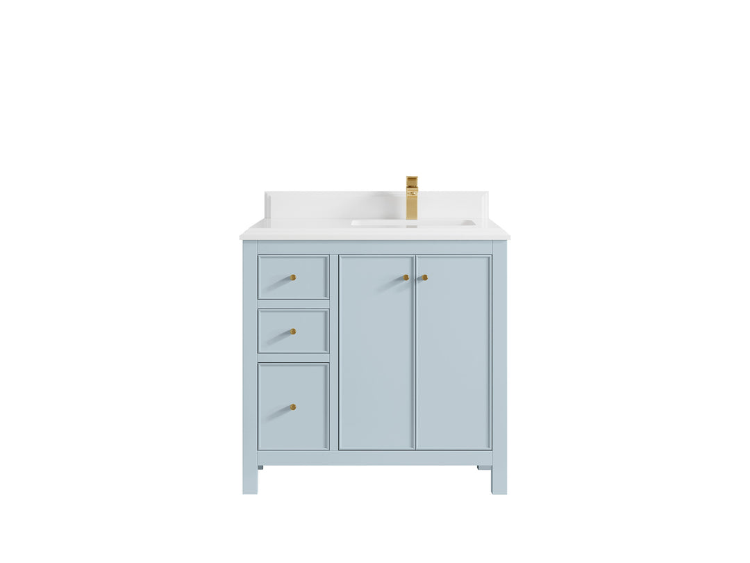 Chicago 36 in. W x 22 in. D Right Offset Sink Bathroom Vanity