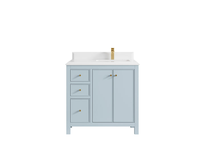 Chicago 36 in. W x 22 in. D Right Offset Sink Bathroom Vanity - photo 29