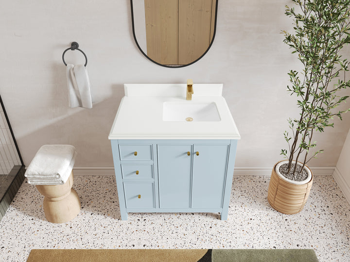 Chicago 36 in. W x 22 in. D Right Offset Sink Bathroom Vanity - photo 28