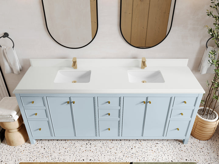 Chicago 84 in. W x 22 in. D Double Sink Bathroom Vanity - photo 28