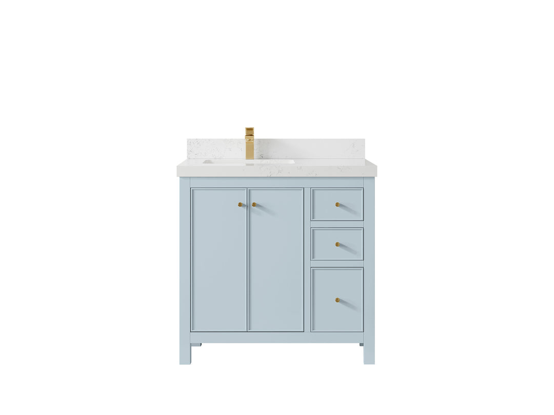 Chicago 36 in. W x 22 in. D Left Offset Sink Bathroom Vanity