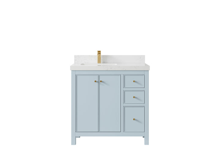 Chicago 36 in. W x 22 in. D Left Offset Sink Bathroom Vanity - photo 31