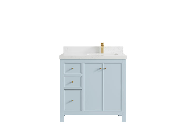 Chicago 36 in. W x 22 in. D Right Offset Sink Bathroom Vanity - photo 31