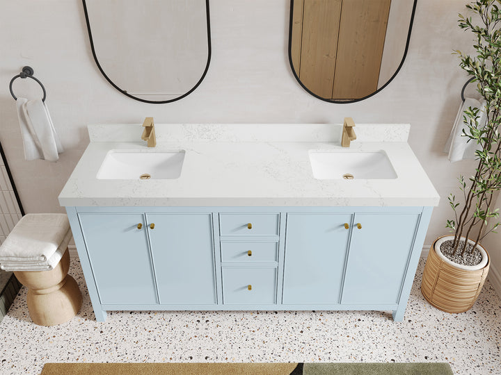 Chicago 72 in. W x 22 in. D Double Sink Bathroom Vanity - photo 30