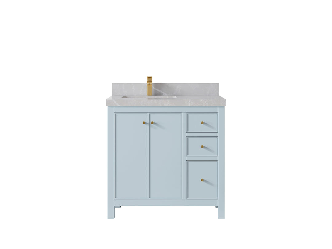 Chicago 36 in. W x 22 in. D Left Offset Sink Bathroom Vanity
