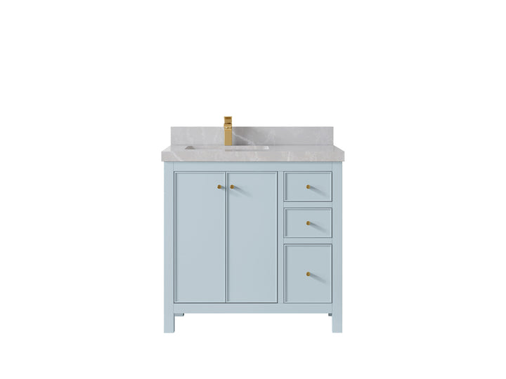 Chicago 36 in. W x 22 in. D Left Offset Sink Bathroom Vanity - photo 33