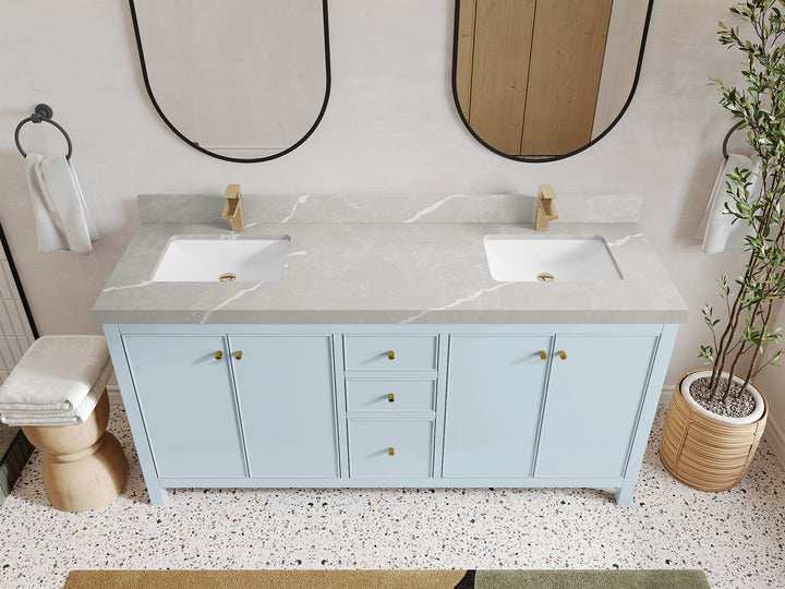 Chicago 72 in. W x 22 in. D Double Sink Bathroom Vanity - photo 32