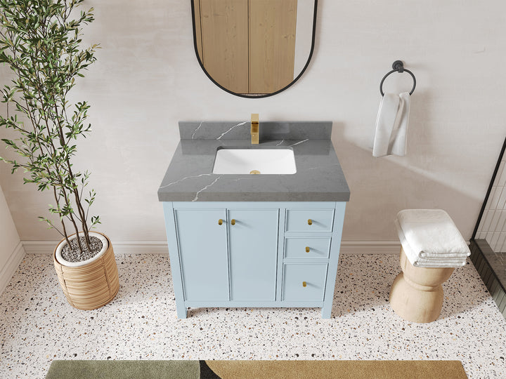 Chicago 36 in. W x 22 in. D Center Sink Bathroom Vanity - photo 34