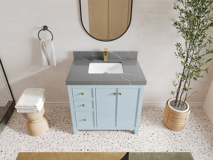 Chicago 36 in. W x 22 in. D Center Sink Bathroom Vanity - photo 34