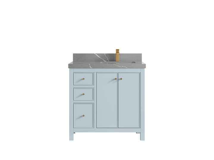 Chicago 36 in. W x 22 in. D Right Offset Sink Bathroom Vanity - photo 35