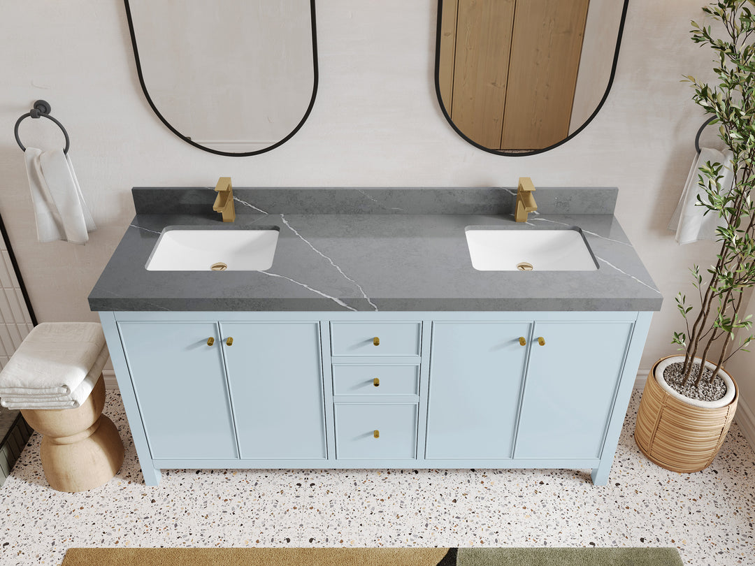Chicago 72 in. W x 22 in. D Double Sink Bathroom Vanity