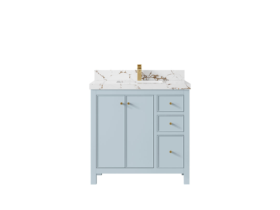 Chicago 36 in. W x 22 in. D Center Sink Bathroom Vanity