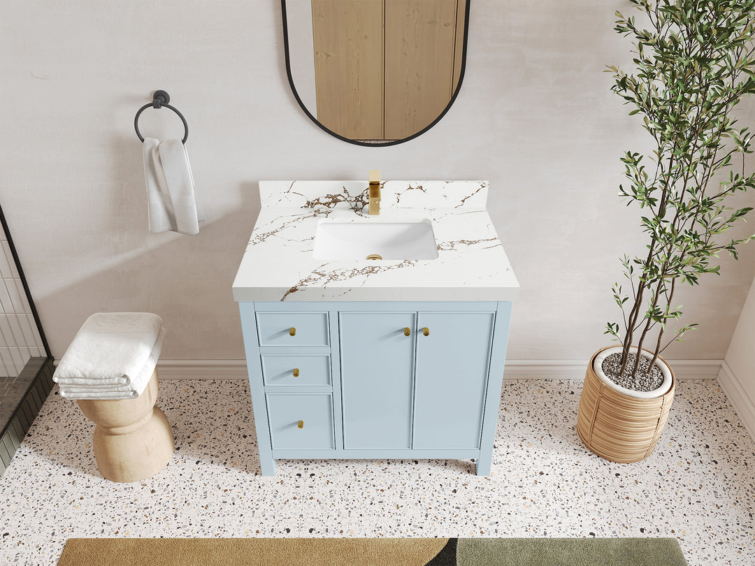 Chicago 36 in. W x 22 in. D Center Sink Bathroom Vanity