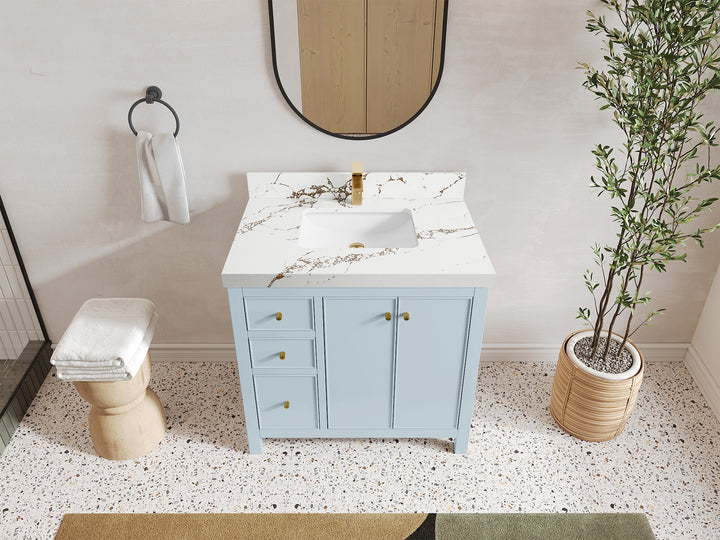 Chicago 36 in. W x 22 in. D Center Sink Bathroom Vanity - photo 36