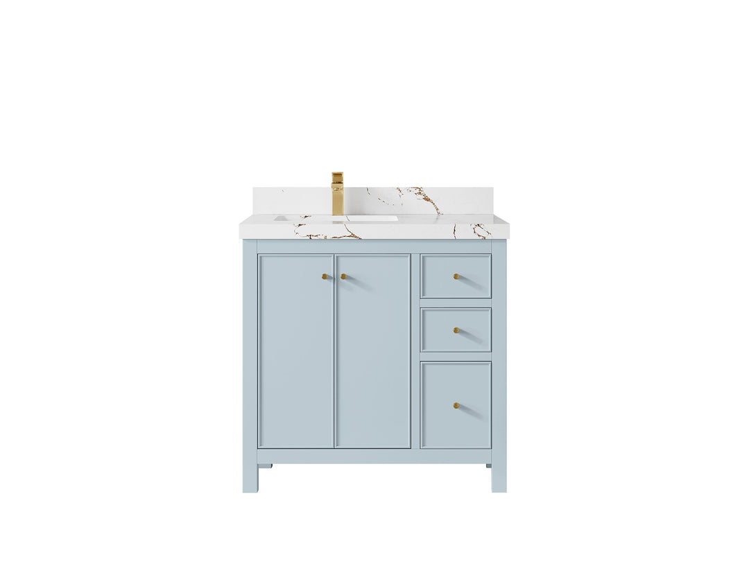 Chicago 36 in. W x 22 in. D Left Offset Sink Bathroom Vanity