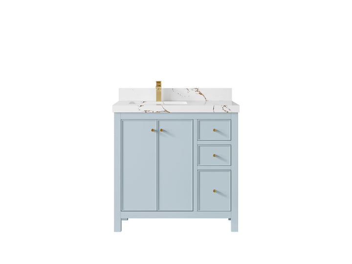 Chicago 36 in. W x 22 in. D Left Offset Sink Bathroom Vanity - photo 37