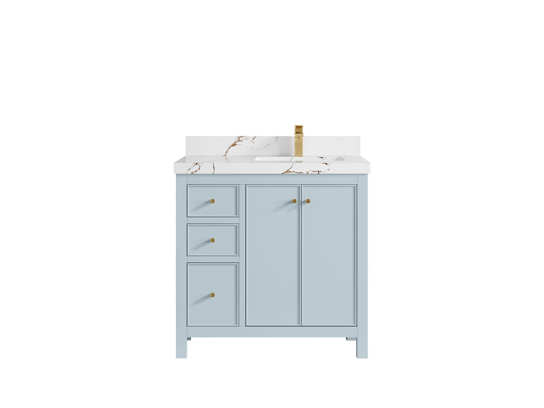 Chicago 36 in. W x 22 in. D Right Offset Sink Bathroom Vanity