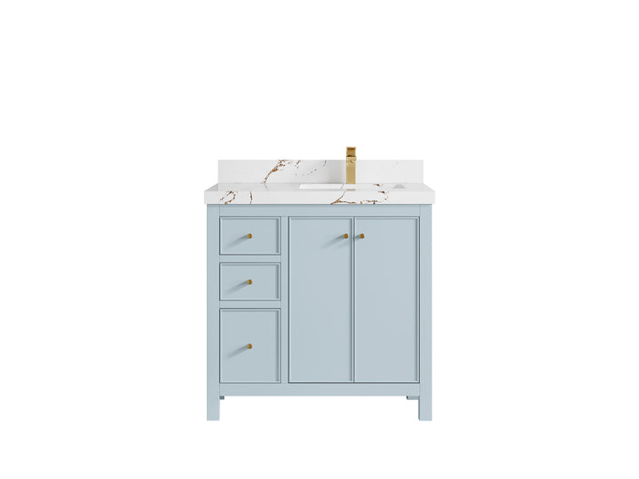 Chicago 36 in. W x 22 in. D Right Offset Sink Bathroom Vanity - photo 37