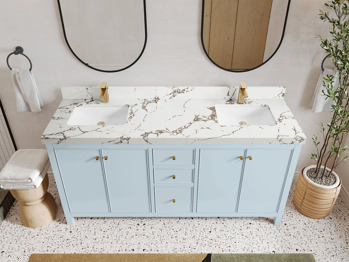 Chicago 72 in. W x 22 in. D Double Sink Bathroom Vanity - photo 36