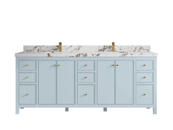 Chicago 84 in. W x 22 in. D Double Sink Bathroom Vanity - photo 45
