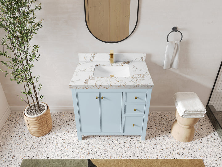 Chicago 36 in. W x 22 in. D Center Sink Bathroom Vanity - photo 38