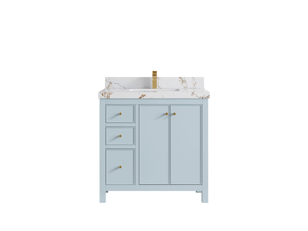 Chicago 36 in. W x 22 in. D Center Sink Bathroom Vanity