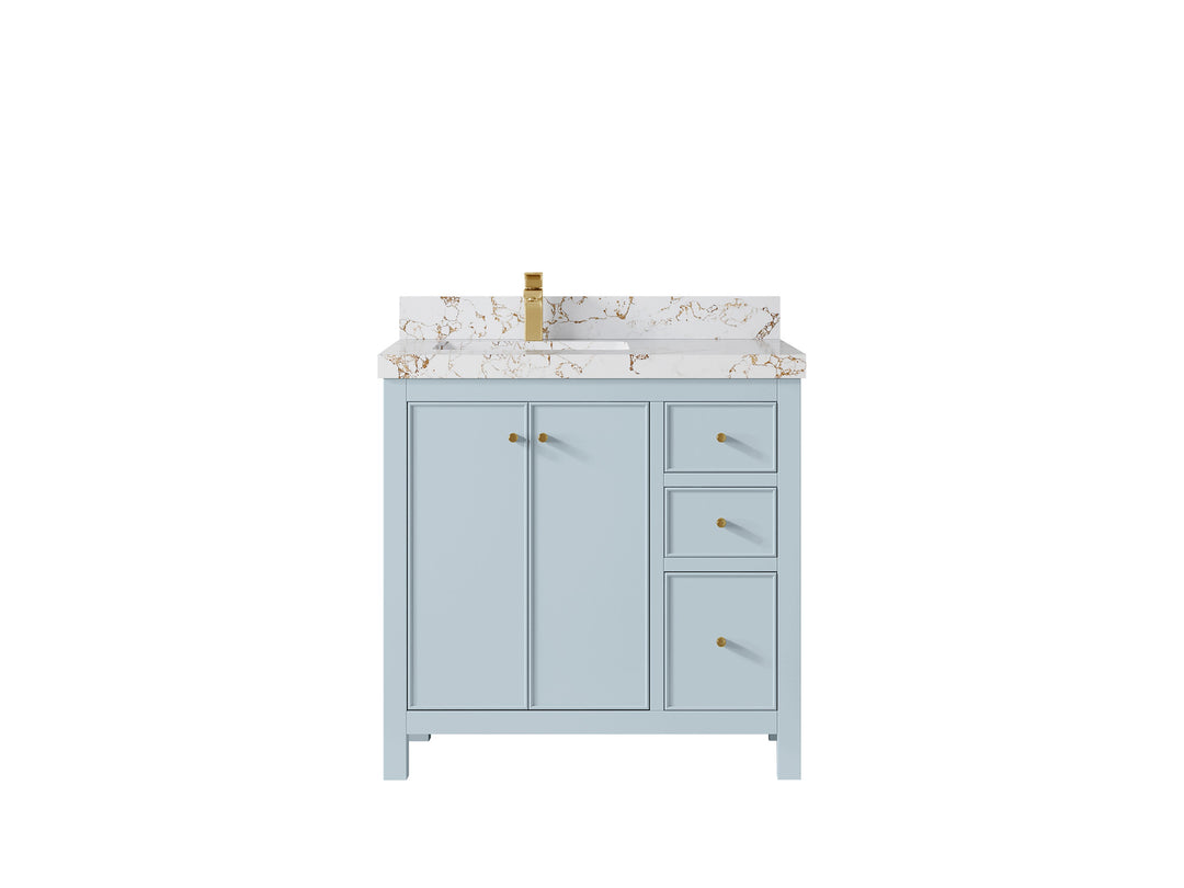 Chicago 36 in. W x 22 in. D Left Offset Sink Bathroom Vanity