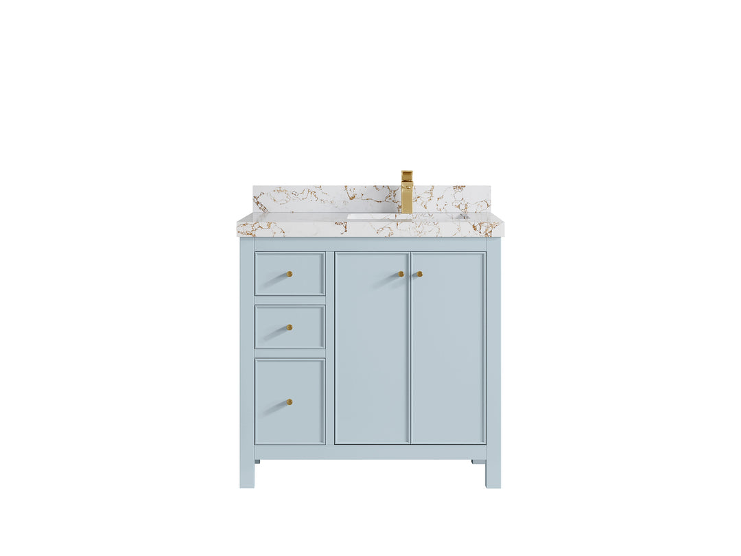 Chicago 36 in. W x 22 in. D Right Offset Sink Bathroom Vanity