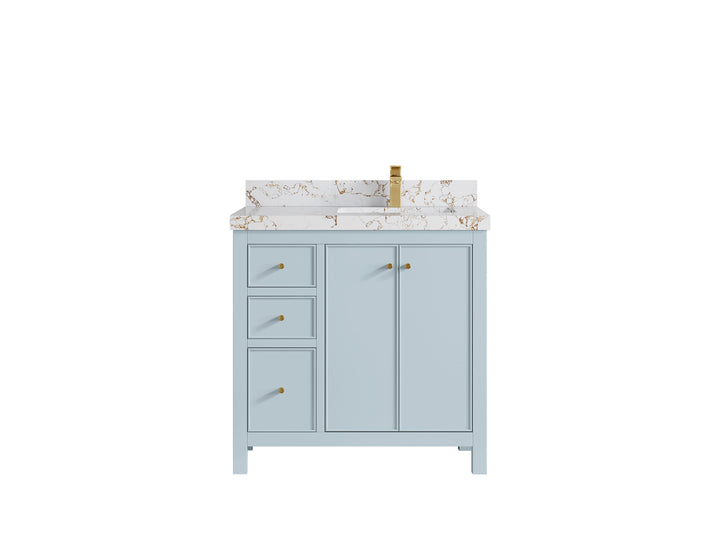 Chicago 36 in. W x 22 in. D Right Offset Sink Bathroom Vanity - photo 39