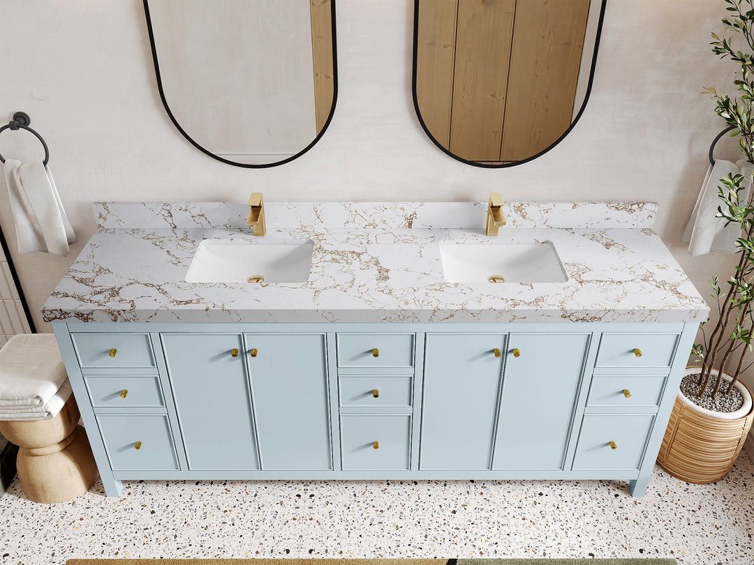 Chicago 84 in. W x 22 in. D Double Sink Bathroom Vanity
