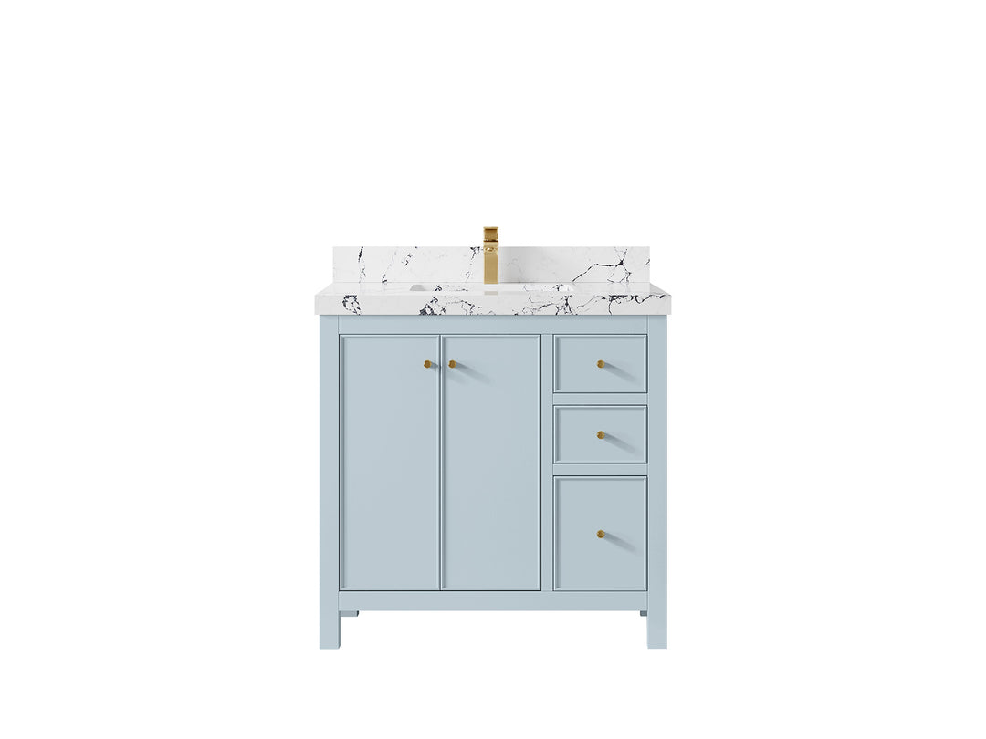 Chicago 36 in. W x 22 in. D Center Sink Bathroom Vanity