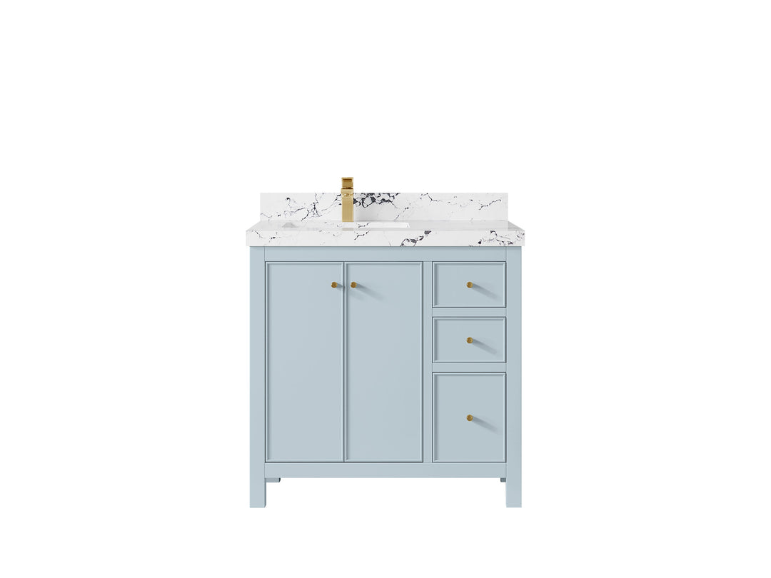 Chicago 36 in. W x 22 in. D Left Offset Sink Bathroom Vanity