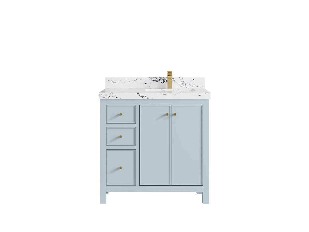 Chicago 36 in. W x 22 in. D Right Offset Sink Bathroom Vanity