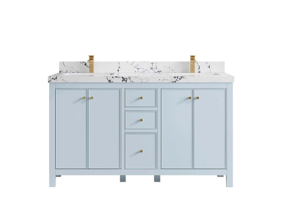 Chicago 60 in. W x 22 in. D Double Sink Bathroom Vanity
