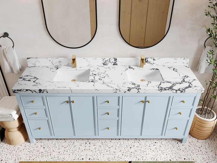 Chicago 84 in. W x 22 in. D Double Sink Bathroom Vanity - photo 40