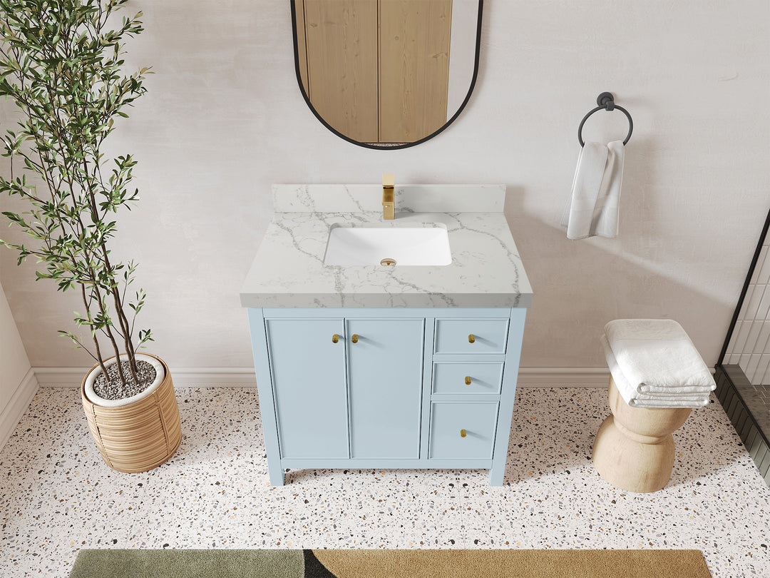 Chicago 36 in. W x 22 in. D Center Sink Bathroom Vanity