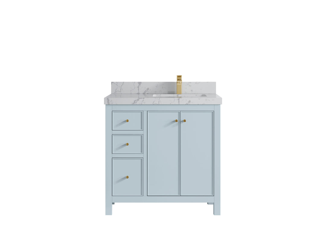 Chicago 36 in. W x 22 in. D Right Offset Sink Bathroom Vanity