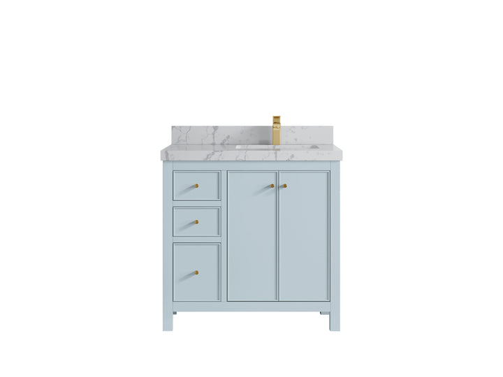 Chicago 36 in. W x 22 in. D Right Offset Sink Bathroom Vanity - photo 43