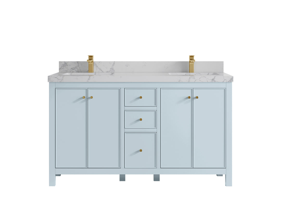 Chicago 60 in. W x 22 in. D Double Sink Bathroom Vanity