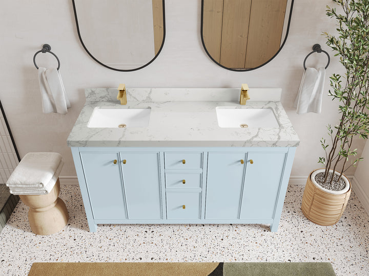 Chicago 60 in. W x 22 in. D Double Sink Bathroom Vanity - photo 42