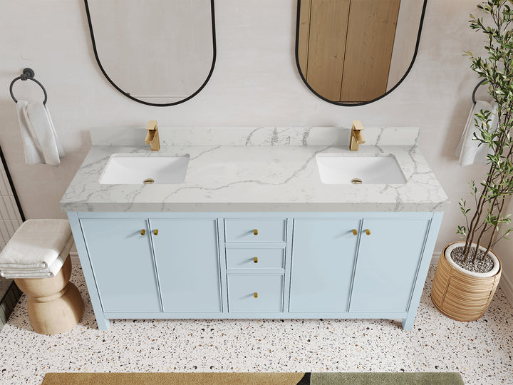 Chicago 72 in. W x 22 in. D Double Sink Bathroom Vanity - photo 42