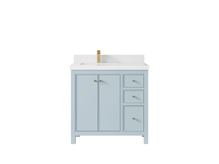 Chicago 36 in. W x 22 in. D Left Offset Sink Bathroom Vanity - photo 49