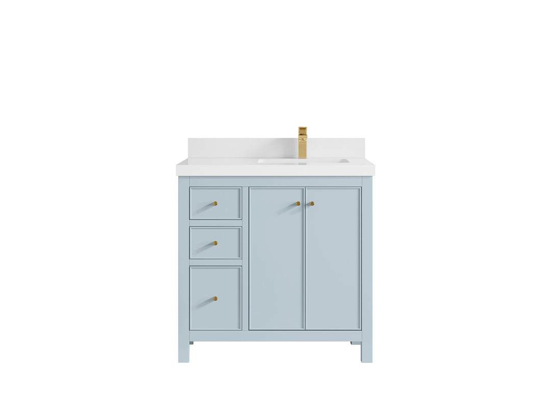 Chicago 36 in. W x 22 in. D Right Offset Sink Bathroom Vanity