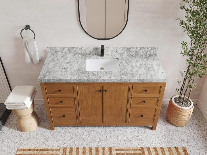 Chicago Veneer Teak 60 in. W x 22 in. D Single Sink Bathroom Vanity - photo 12
