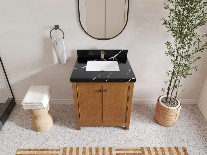 Chicago Veneer Teak 30 in. W x 22 in. D Single Sink Bathroom Vanity - photo 7