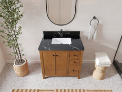 Chicago Veneer Teak 36 in. W x 22 in. D Center Sink Bathroom Vanity - photo 7