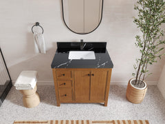 Chicago Veneer Teak 36 in. W x 22 in. D Center Sink Bathroom Vanity - photo 7